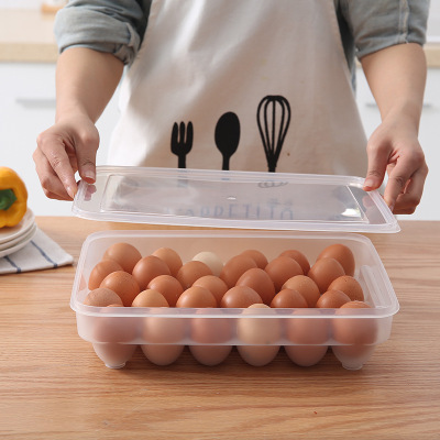 Refrigerator Egg Storage Box Stackable Single Egg with Lid Duck Egg Box Food Crisper 10 Grid 20 Grid