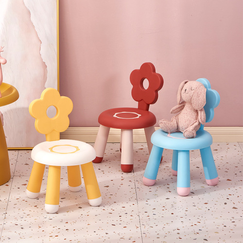 children‘s small bench back chair plastic simple reading and reading chair small stool multi-color children‘s table and chair home