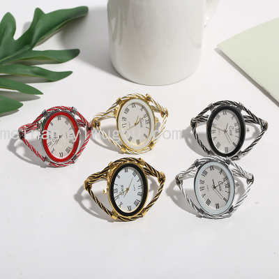 New Steel Wire Women's Watch Creative Bracelet Quartz Watch Wristband Oval Fashion Watch