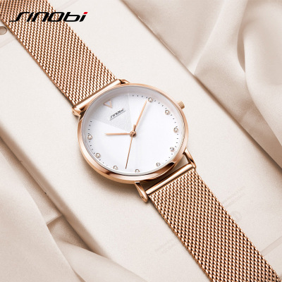 Sinobi Couple Watch Affordable Luxury Fashion Mesh Strap Watch Fashion Women's Watches Men's Watch Waterproof Cross-Border Wholesale Delivery 9709