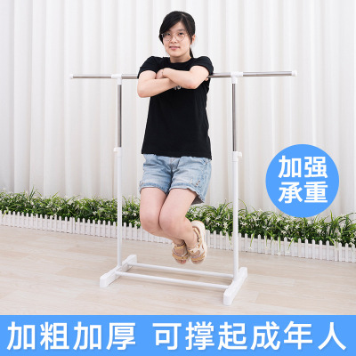 Wholesale Small Clothes Hanger Floor Stainless Steel Simple Single Pole Hanging Cloth Rack Balcony Hanger Drying Rack