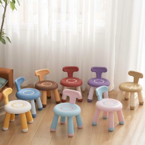 Removable Plastic Thickened Children‘s Backrest Chair Dining Chair Baby Children‘s Kindergarten Home Cartoon Stool Wholesale