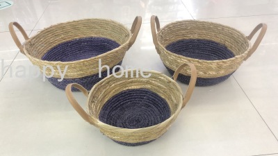 Papyrus Storage Storage Basket Storage Basket Home Potted Plant and Flower Container 3 Pieces