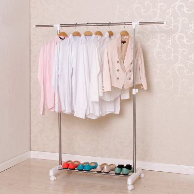 Wholesale Stainless Steel Single Rod Clothes Hanger Simple Indoor Hanger Cloth Rack Manufacturers Can Send on Behalf
