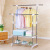 Factory Supply Bold Reinforcement Stainless Steel Double Rod Retractable Clothes Hanger Floor Quilt Hanger Double-Layer Storage Rack