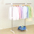 Factory Supply Stainless Steel Single Rod Clothes Hanger Floor Mobile Drying Rack Retractable Can Be Sent on Behalf