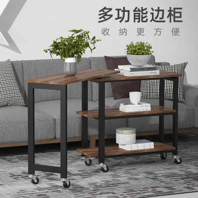 Customized Rotating Table Simple Ironwood Table Multifunctional Side Cabinet