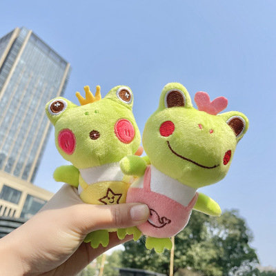 Cartoon Strap Frog Plush Doll Toy Personalized Schoolbag Keychain Car Pendant Couple Girlfriends Accessories