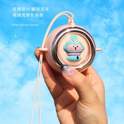 New Leaf-Free Halter Mini Little Fan Cartoon Cute Pet Doll USB Charging Portable Student Office Travel