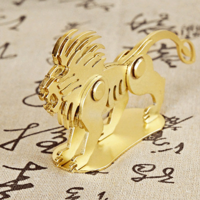 Creative Office Decoration Metal Cutting Texture Lion Model Decoration Home Decorations SMG Lion Golden