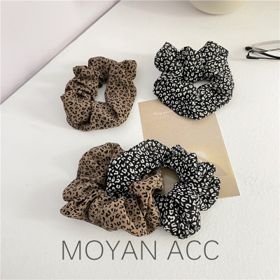 Large Intestine Hair Band Female Leopard Print 2022 New Trendy Back Head Hair Accessories Hair Tie Hair-Binding Simple Hair Ring Online Influencer Headdress