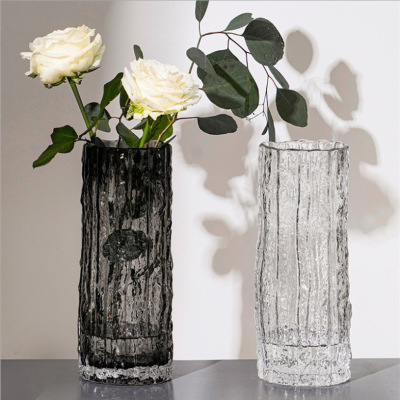 Nordic Light Luxury and Simplicity Transparent Glass Vase Flowers Hydroponic Rich Bamboo Flowers Living Room Dining Table Decorations Ornaments