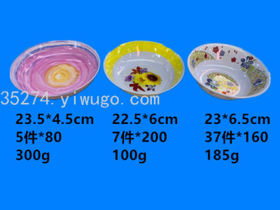 Factory Direct Sales Melamine Inventory Melamine Bowl Running Rivers and Lakes Stall Hot Sale Various Styles Price Discount