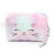 Foreign Trade Hot Sale 2021 New Korean Cartoon Plush Cosmetic Bag Colorful Fluffy Cat Embroidery Cosmetic Bag