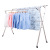 Folding Clothes Hanger Floor Stainless Steel Balcony Double Rod Drying Rack Telescopic Clothes Rail Long 2.4 M Stall