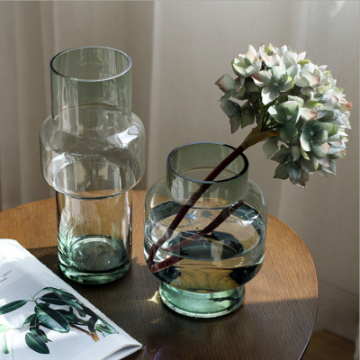 Belly Bottle Glass Vase Transparent Modern Minimalist Living Room Decorations Nordic Dining Table Flowers Flower Arrangement Creative Ornaments