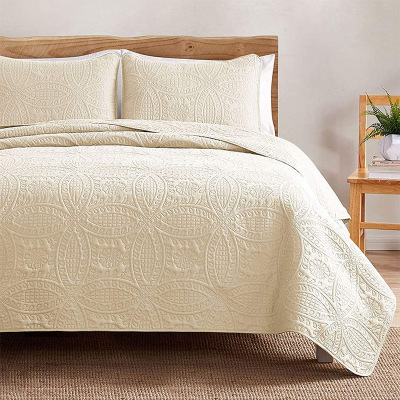 European and American Bedding Three-Piece European Ultrasonic Printing Bed Blanket Quiltedtextiles EBay Amazon