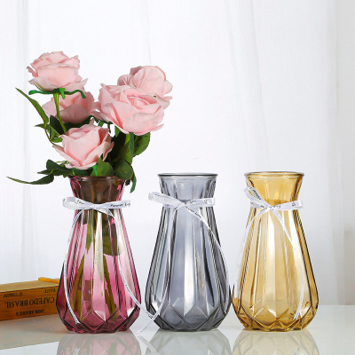 European-Style Pumpkin Origami Glass Vase Pastoral Style Transparent Hydroponics Home Vase Decoration Table Tops Ornaments