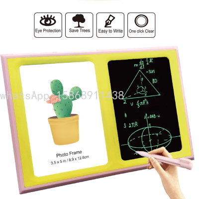 3.5 x 5" Photo Frame with Writing Tablet Multi-Function Desktop Decoration for Office Home Multifunction