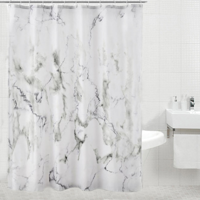 Spot Full Version Marble Pattern Polyester Shower Curtain Waterproof Thickened Curtain Factory Wholesale Cross-Border E-Commerce Direct Supply