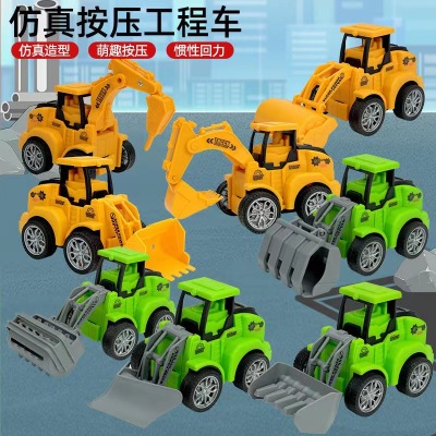 Cross-Border Children Press Engineering Vehicle Boys and Girls Baby Educational Fun Model Simulation Warrior Inertia Toy Car