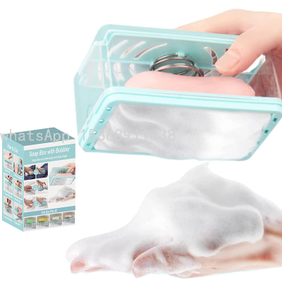 New Soap Box With Bubbler Hands Free Roller Type Kitchen Dish Storage Soap Tray Container Bathroom Accessories