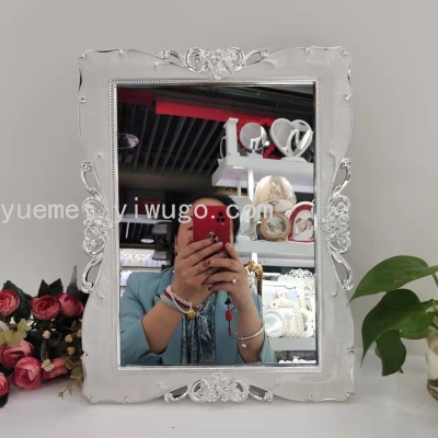 Alloy Plastic Pearls Mirror Plastic Crafts Photo Frame