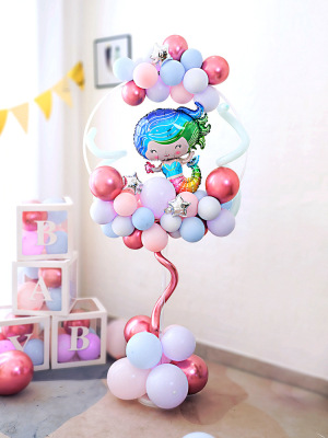 INS Style Balloon Column Children's Floor Scene Bracket Ring Birthday Party Table Opening Floating Decoration Layout