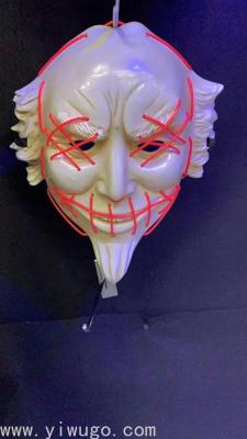 Wansheng Carnival Ledmask Bar Dance Horror Thriller Led Mask Atmosphere Props Luminous Mask Manufacturer