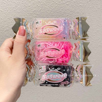 Children's Candy Color Disposable Rubber Band Hair Tie Harmless Hair Elastic Head Rope Korean Women's Color Rubber Band