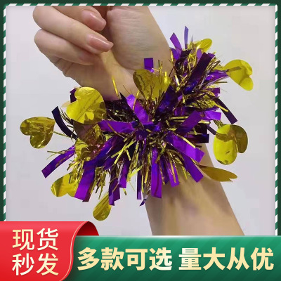 Factory in Stock Children's Perform Dance Decorative Love Wrist Flower Sports Atmosphere Bracelet Performance Ribbon Garland