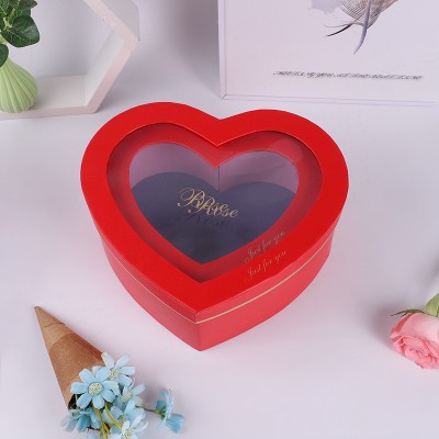 High-End Translucent Heart-Shaped Gift Box Teacher's Day Festival Gift Box Flower Arrangement Chocolate Gift Box