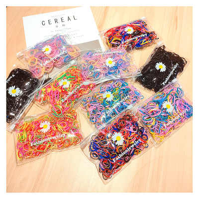 Children's Hair Rope Korean Girls' Baby Disposable Rubber Band Black with Extra Lining Little Girl Headdress for Hair Ties Hair Band
