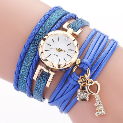 Wish New Coiling Women's Watch Belt Small Dial Women's Watch Long Belt Quartz Watch Key Pendant Ornaments Watch