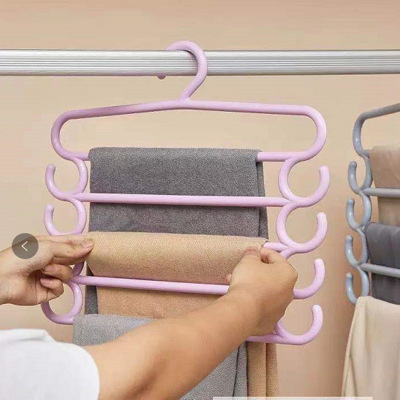 Multi-Layer Thickened Pant Rack Household Invisible Hanger Backpack Hanger Tie Scarf Wardrobe Finishing Towel Pants Trouser Press