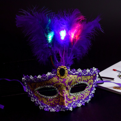 Halloween Luminous Mask Children's Adult Men's and Women's Ball Masquerade Party Annual Party Party Horror Props Free Shipping