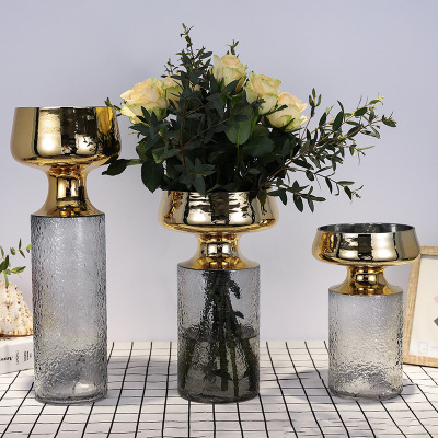 New Nordic Creative Glass Vase Imitation Lamp Hydroponic Plant Vase Living Room Flower Arrangement Decoration Ornaments