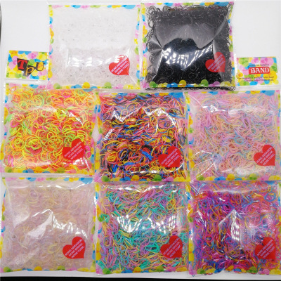 Disposable Small Rubber Band Black Rubber Bands Children's Colored Rubber Bands Black Hair Ring Hair Rope High Elastic Rubber Bands 1000