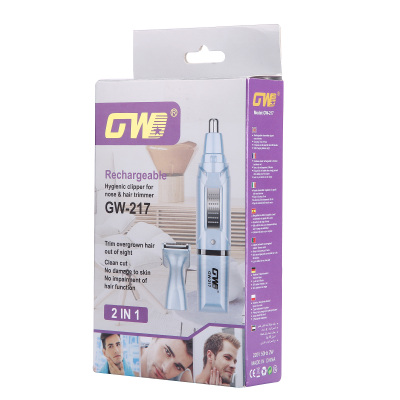 Guowei Electric Appliance GW Supply Nose Hair Trimmer 2 In1 Electric Shaver Nose Hair GW-217