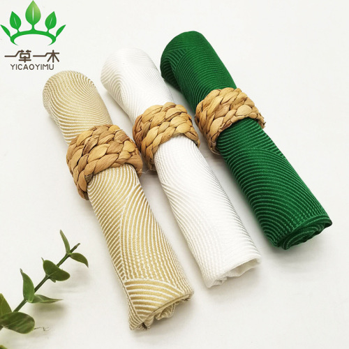 factory direct sales hand-woven gourd grass napkin ring straw woven ring western food napkin ring water lotus ring straw woven meal ring