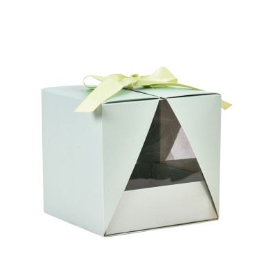 Qixi Valentine's Day Teacher's Day Transparent Window Flower Box Hand Gift V-Shaped Window Portable Box Cake Flower Box