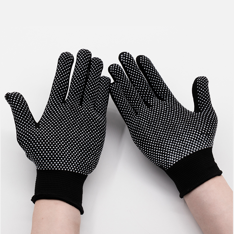 Labor Protection Gloves Nylon Cotton Gloves with Rubber Dimples Non-Slip Gardening Gloves Bead Gloves Work Protection Cotton Gloves Wholesale