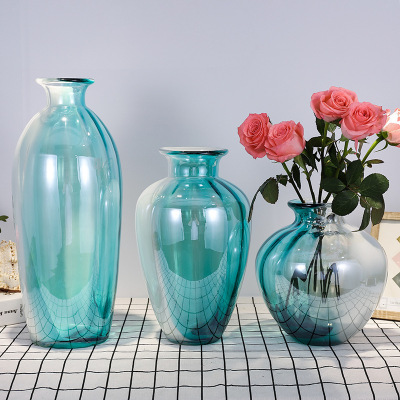 New Nordic Style Glass Vase Modern Minimalist Hydroponic Vase Living Room Flower Arrangement Art Desktop Decoration Wholesale
