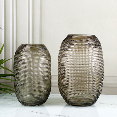 New Simple Hydroponic Plant Bottle Retro Decorative Household Vases Living Room Office Translucent Glass Vase