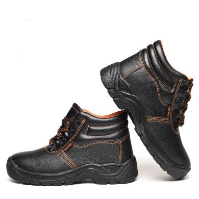 Factory Direct Sales Mid-Top Labor Protection Shoes Work Shoes Cowhide Safety Shoes Protective Footwear Anti-Smashing and Anti-Penetration Can Be Customization as Request