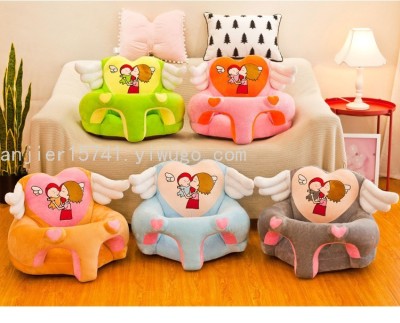 Auxiliary Training Stool Plush Backrest Infant Learning to Sit Anti-Fall Learning Seat Baby Learning to Sit Small Sofa