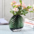 Creative Palm Leaf Green Glass Vase Dried Flowers Hydroponic Flower Container Home Living Room Decoration Table Vase Ornaments