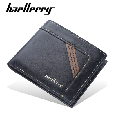 Baellerry New Men's Short Wallet European and American Multi Card Slots Wallet Thin Section Zipper Coin Purse Card