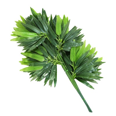 High Quality Artificial Bamboo Leaves Plastic Stem Silk Leaf Faux Foliage Plants for Vase Bouquets Decoration Green 2