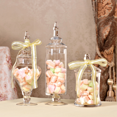 European-Style Internet Celebrity Transparent Glass Candy Box Storage Jar Creative Goblet Wedding Hotel Dessert Table Soft Decoration Ornaments
